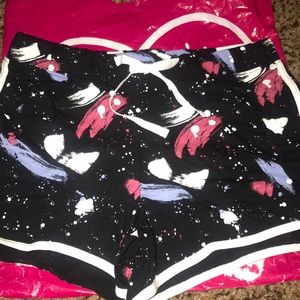 Justice black pattern girl gym workout athletic shorts